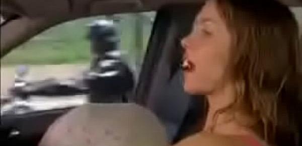  Christina Applegate "blowjob" from a HOT blonde in car for a motorcyclist